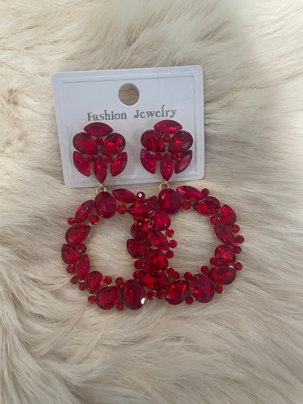 Oorbellen diva rood