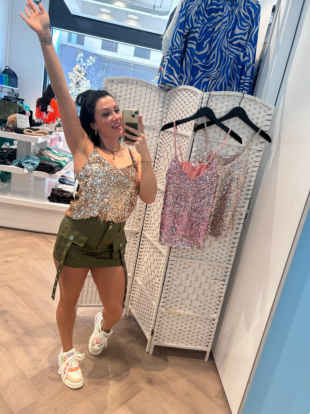 Glitter top bruin