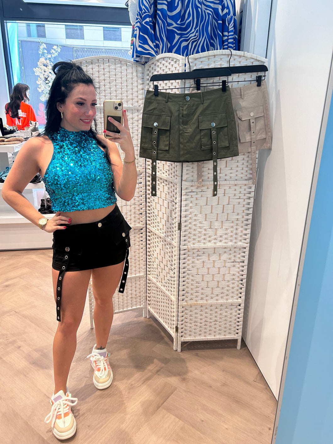 Blue glitter top