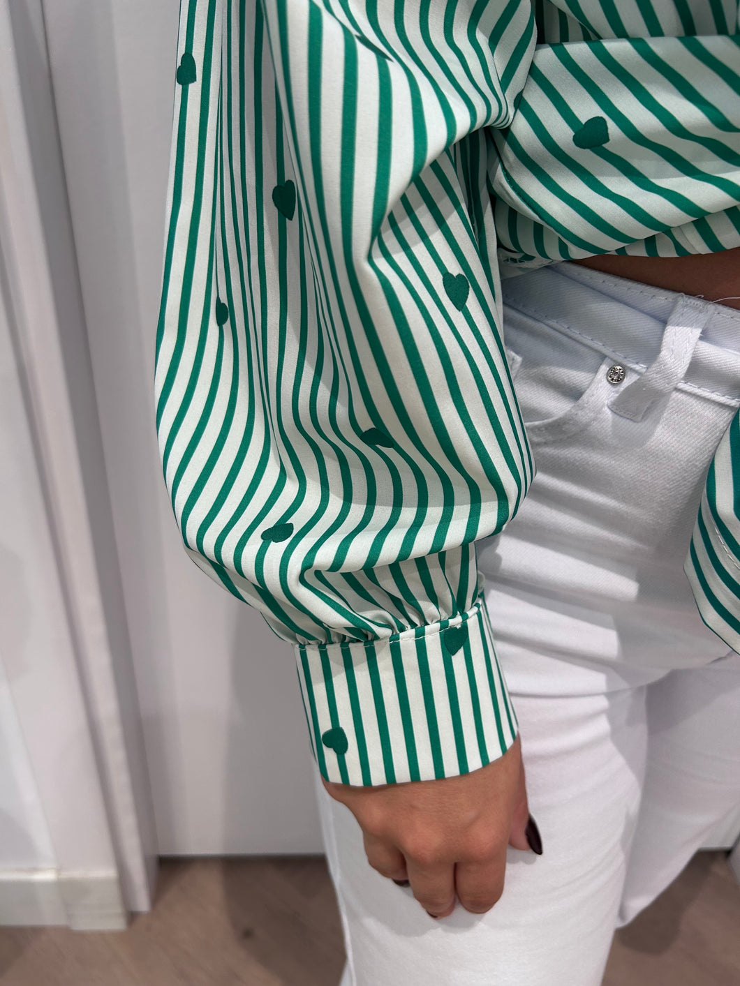 Heart blouse green
