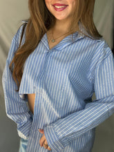 Afbeelding in Gallery-weergave laden, Glitter blouse blauw

