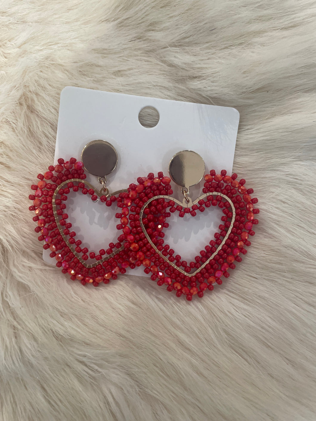 Oorbellen love rood